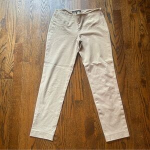 Theory Tan Chinos Classic Straight-Leg Cotton Twill